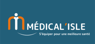 logo medicalisle blanc sur fond bleu
