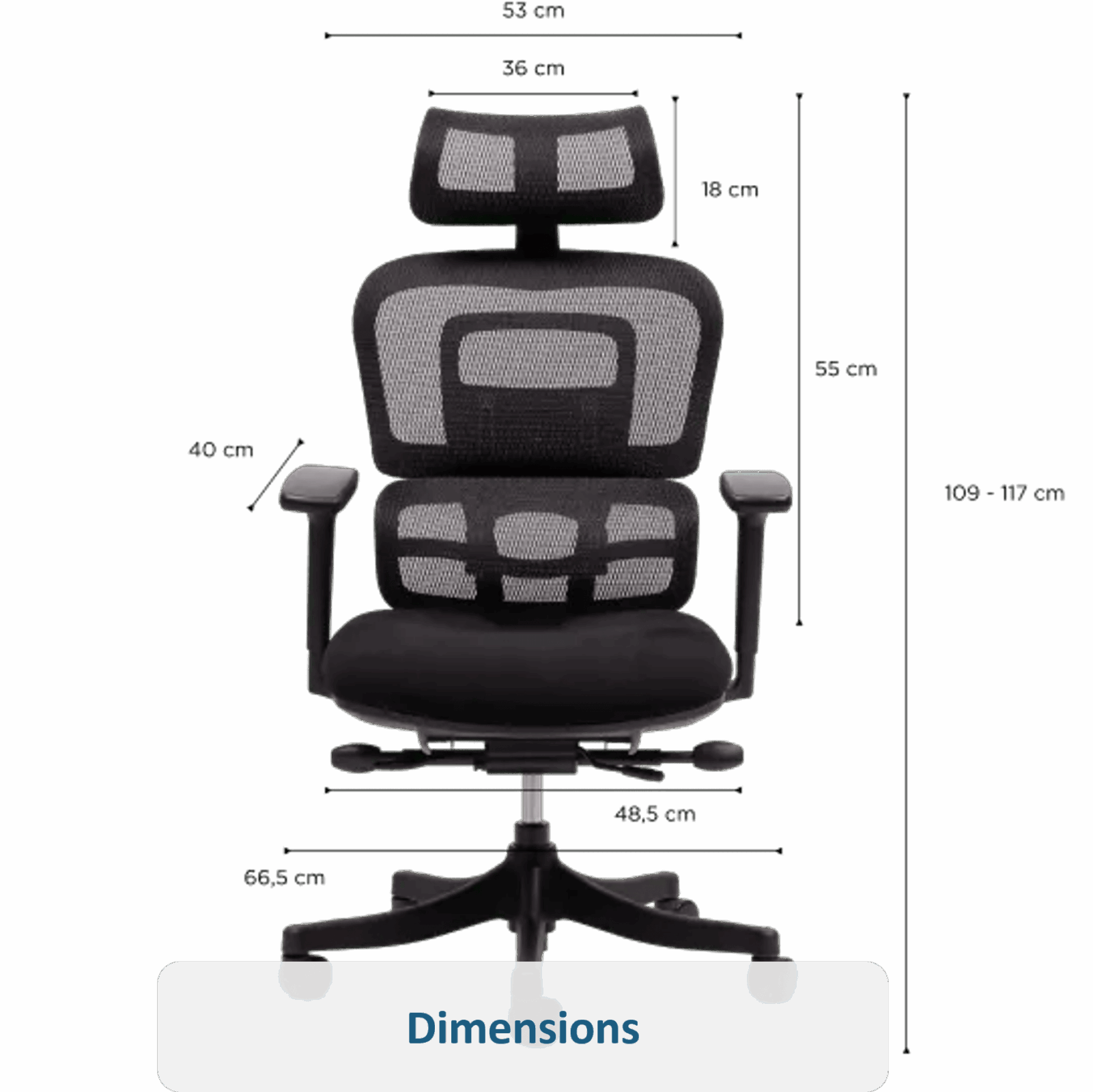 Chaise de bureau ergonomique Percko – Image 7